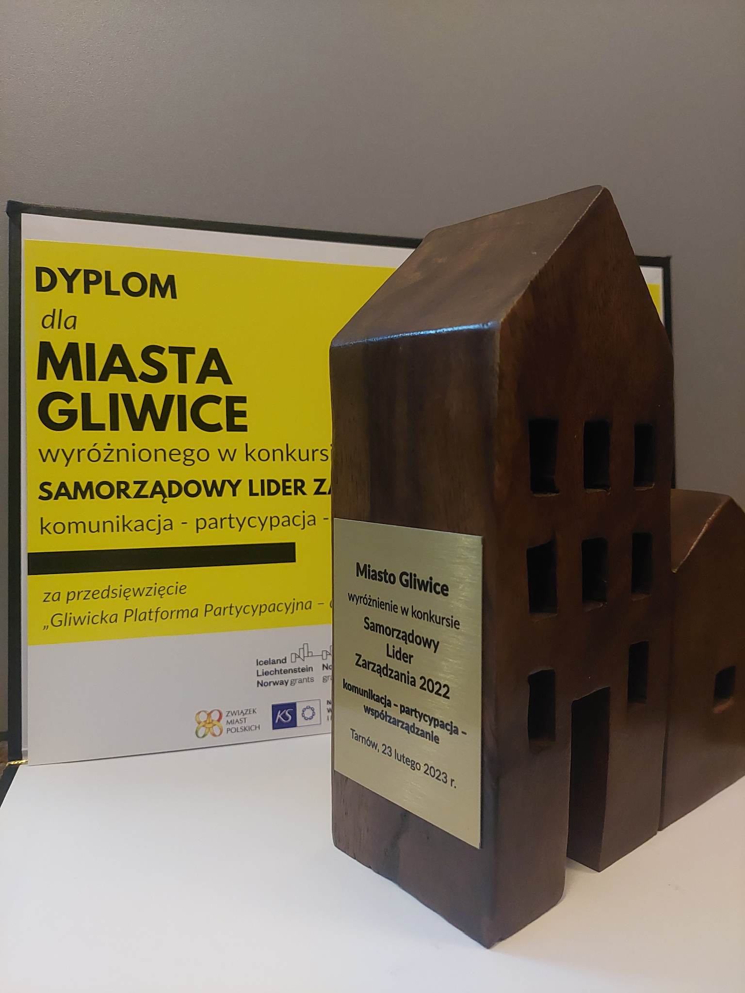 fot. Centrum 3.0 nagroda i dyplom dla miasta Gliwice