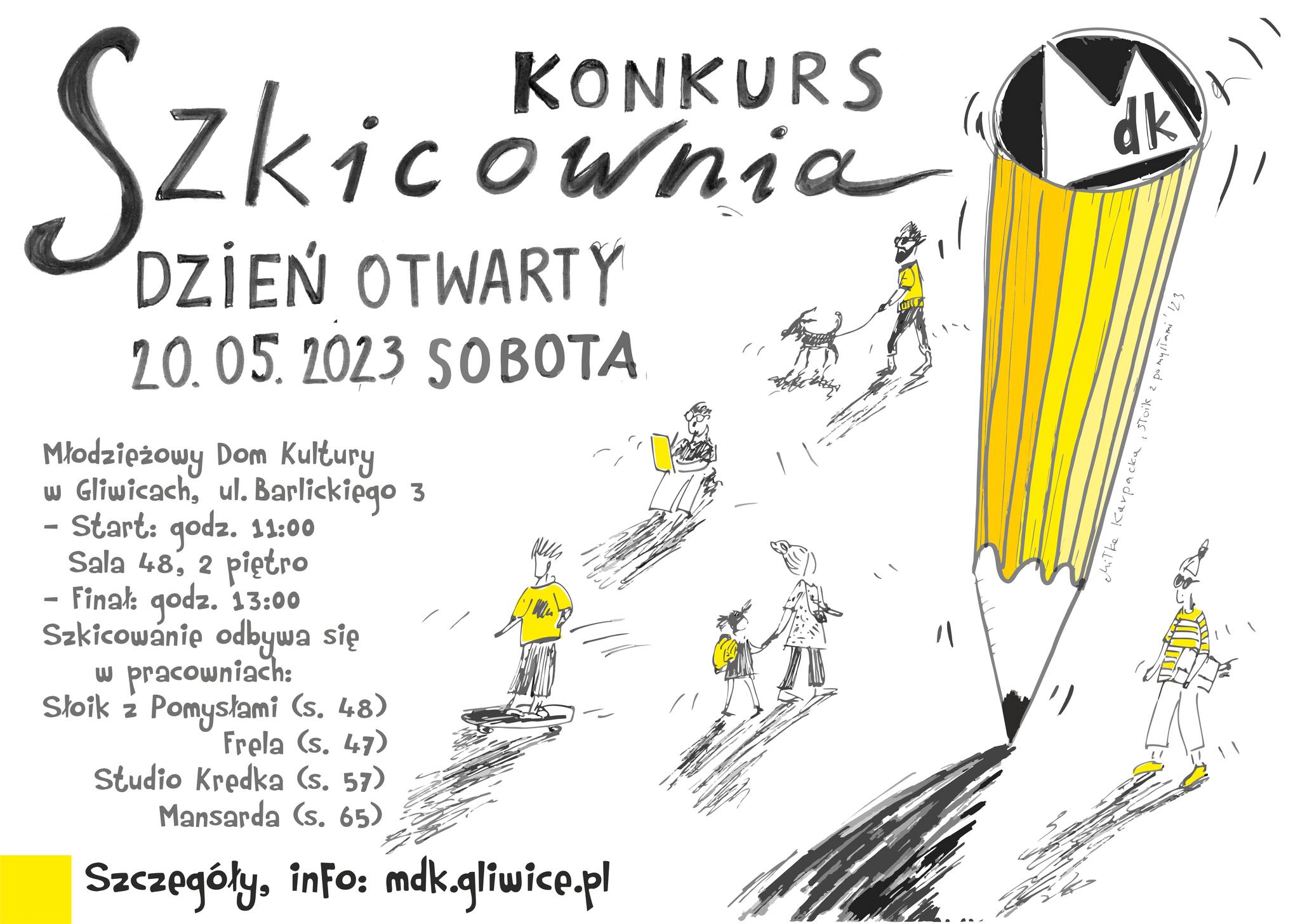 Graf. materiały organizatora Plakat promujący konkurs "Szkicownia"