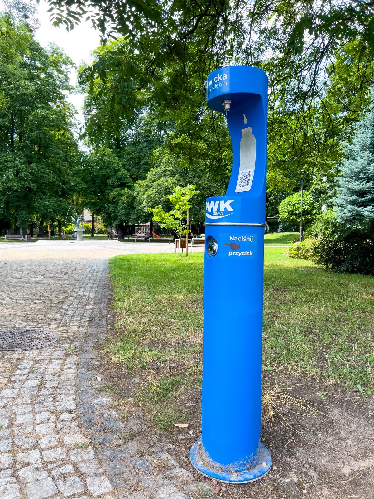 Zdrój przy katedrze, skwer Dessau. Fot. K.Krzemiński/PWiK Gliwice zdrój