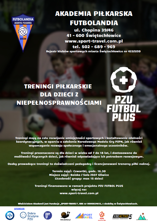 Mat. pras. organizatora Plakat promujący treningi w Gliwicach