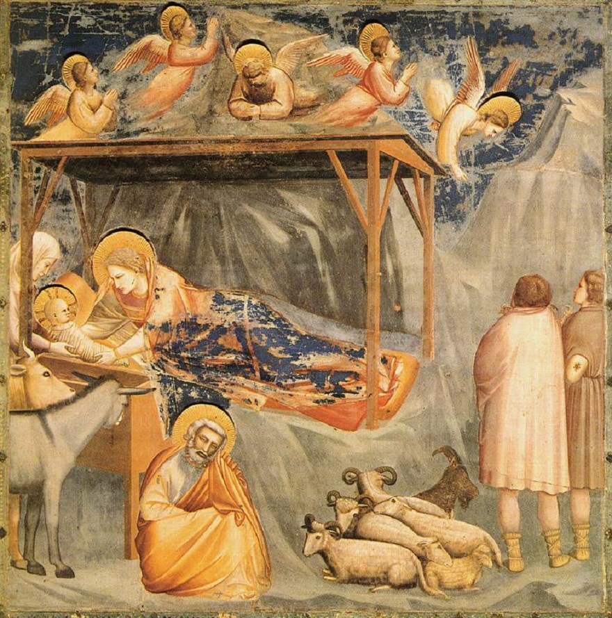 Giotto di Bondone, „Boże Narodzenie” (źródło: domena publiczna) Giotto di Bondone, „Boże Narodzenie”