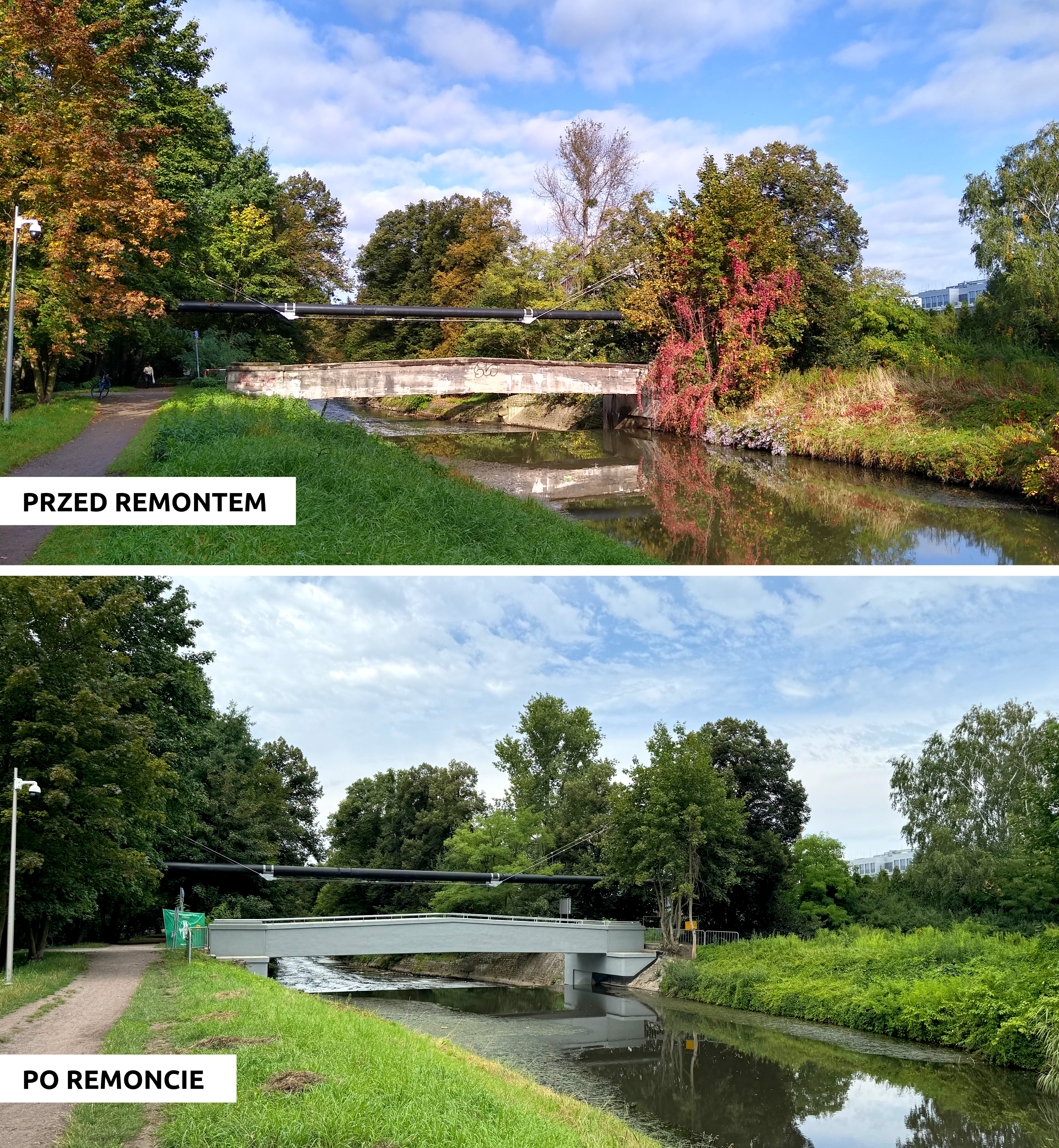 Fot. M.Foltyn/UM Gliwice most przed i po modernizacji
