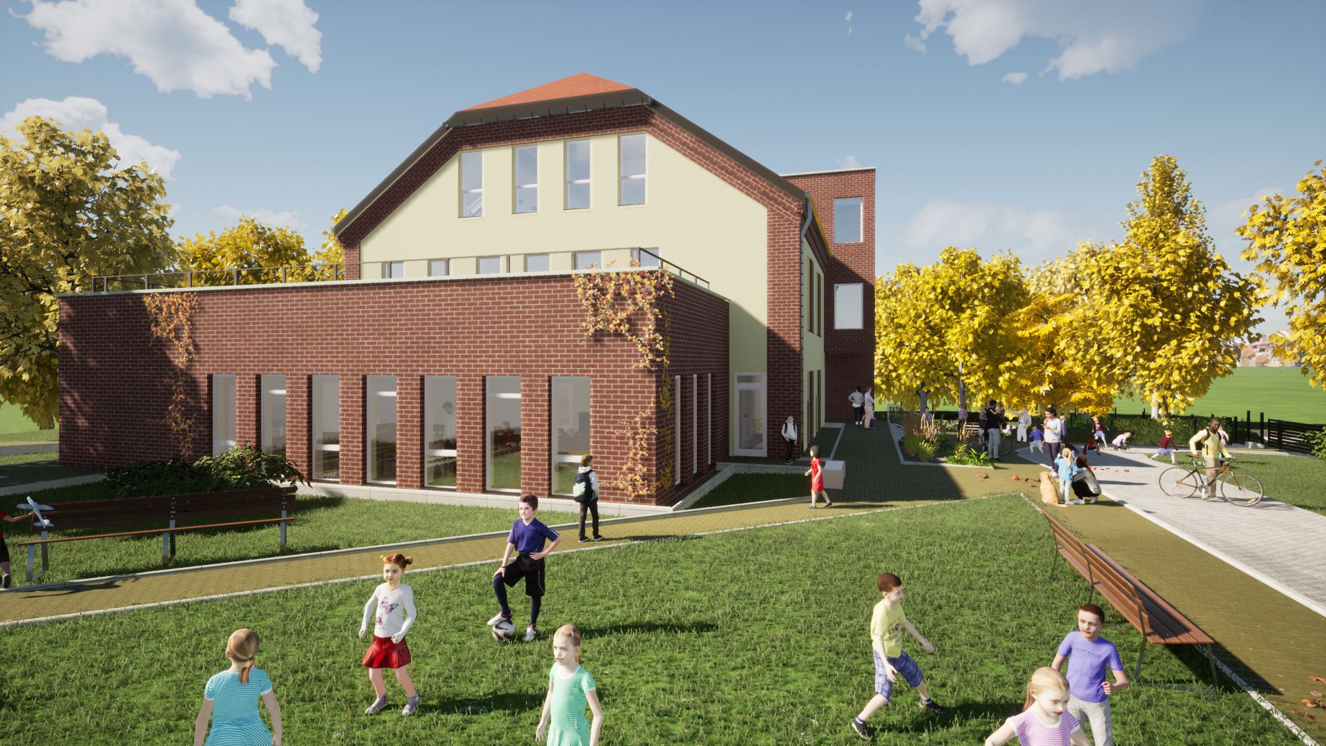 Wiz. Studio-BB Architekci Tomasz Bradecki nowe przedszkole - wizualizacja