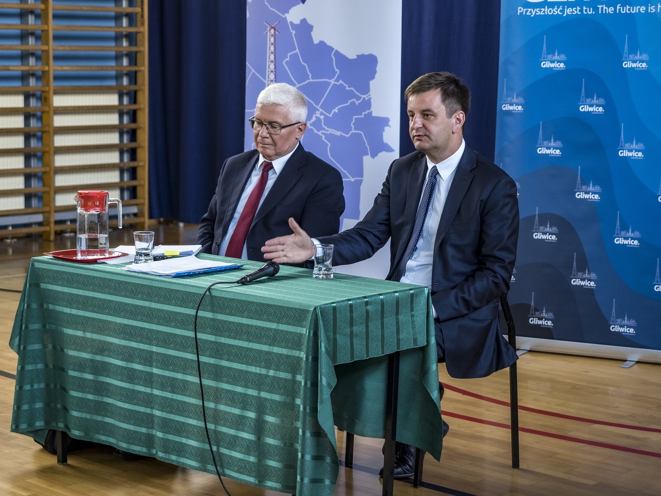 Fot. G.Ożga/UM Gliwice prezydent Gliwic Adam Neumann i jego zastępca Mariusz Śpiewok