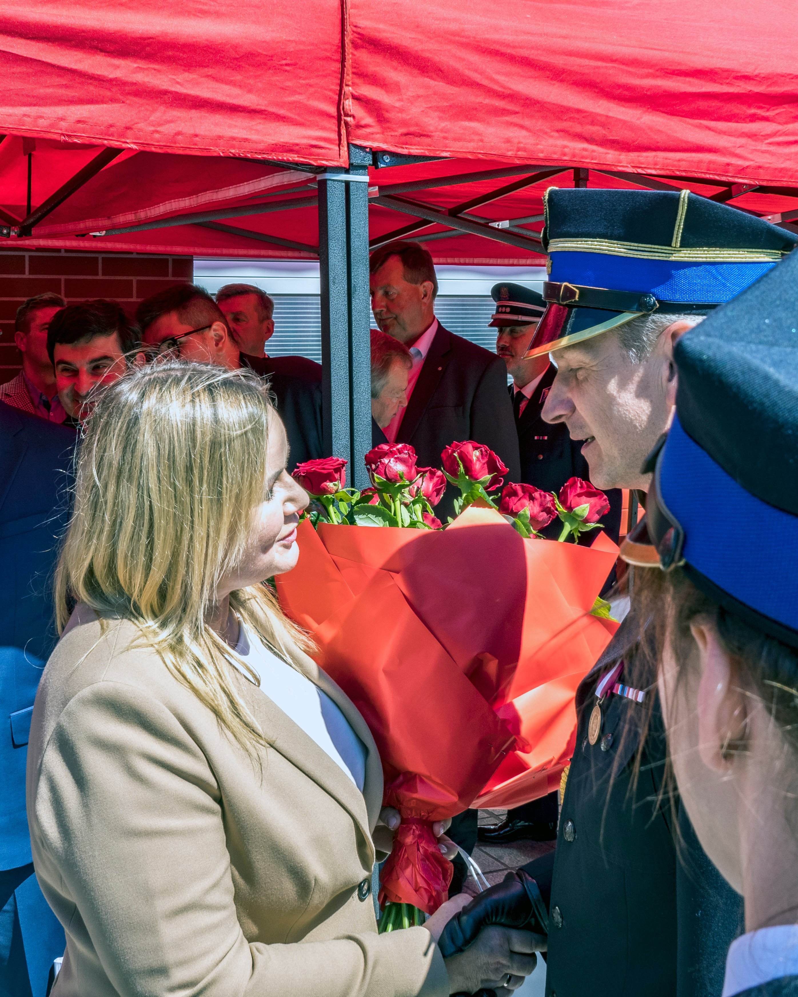 Fot. G.Ożga/UM Gliwice Prezydent Kuczyńska-Budka i strażacy