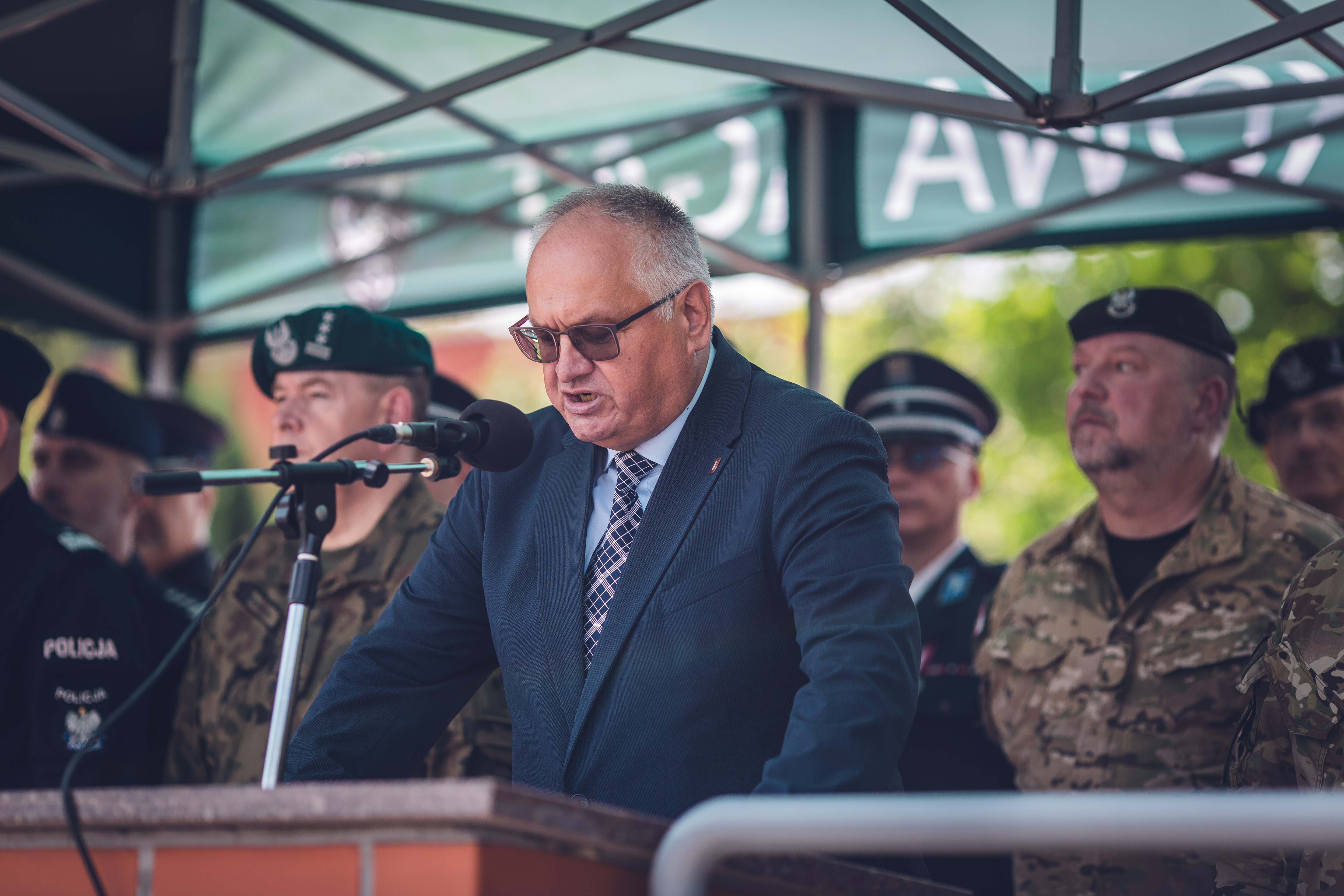 Fot. materiały Jednostki Wojskowej Agat prezydent Zięba podczas apelu