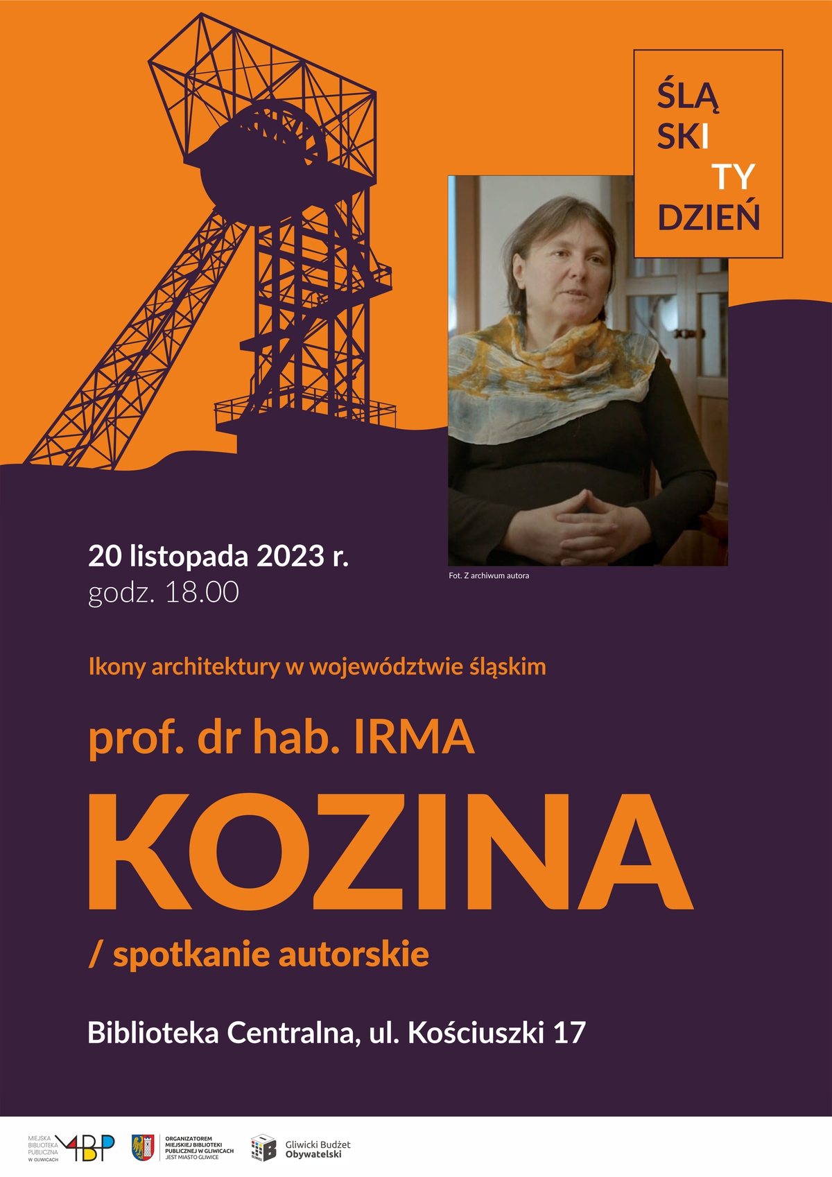 fot. materiały organizatora Plakat promujący spotkanie z Irmą Koziną