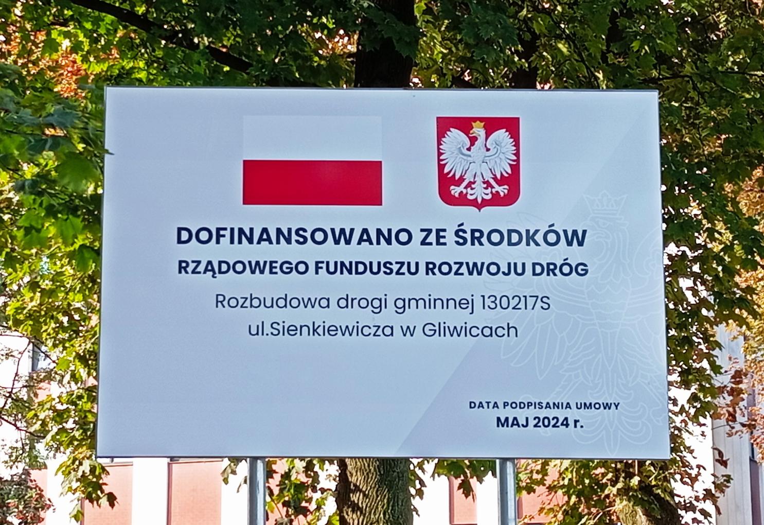 Fot. materiały ZDM w Gliwicach tablica unijna