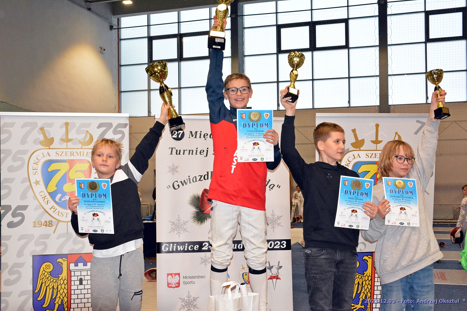 Fot. A. Oksztul/piast.gliwice.pl Zawodnicy Piasta na podium