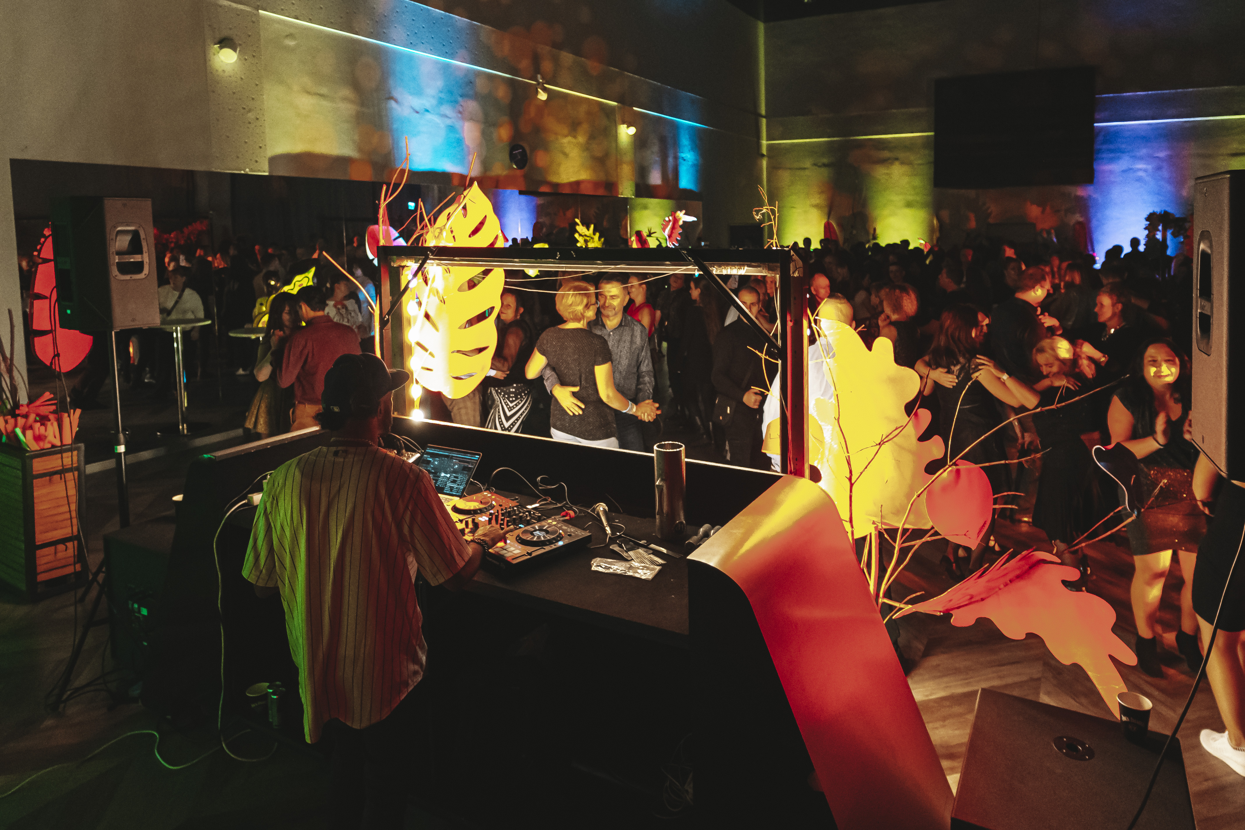 Fot. materiały organizatorów Miejsce DJ-a z tyłu, z widokiem na bawiących się ludzi