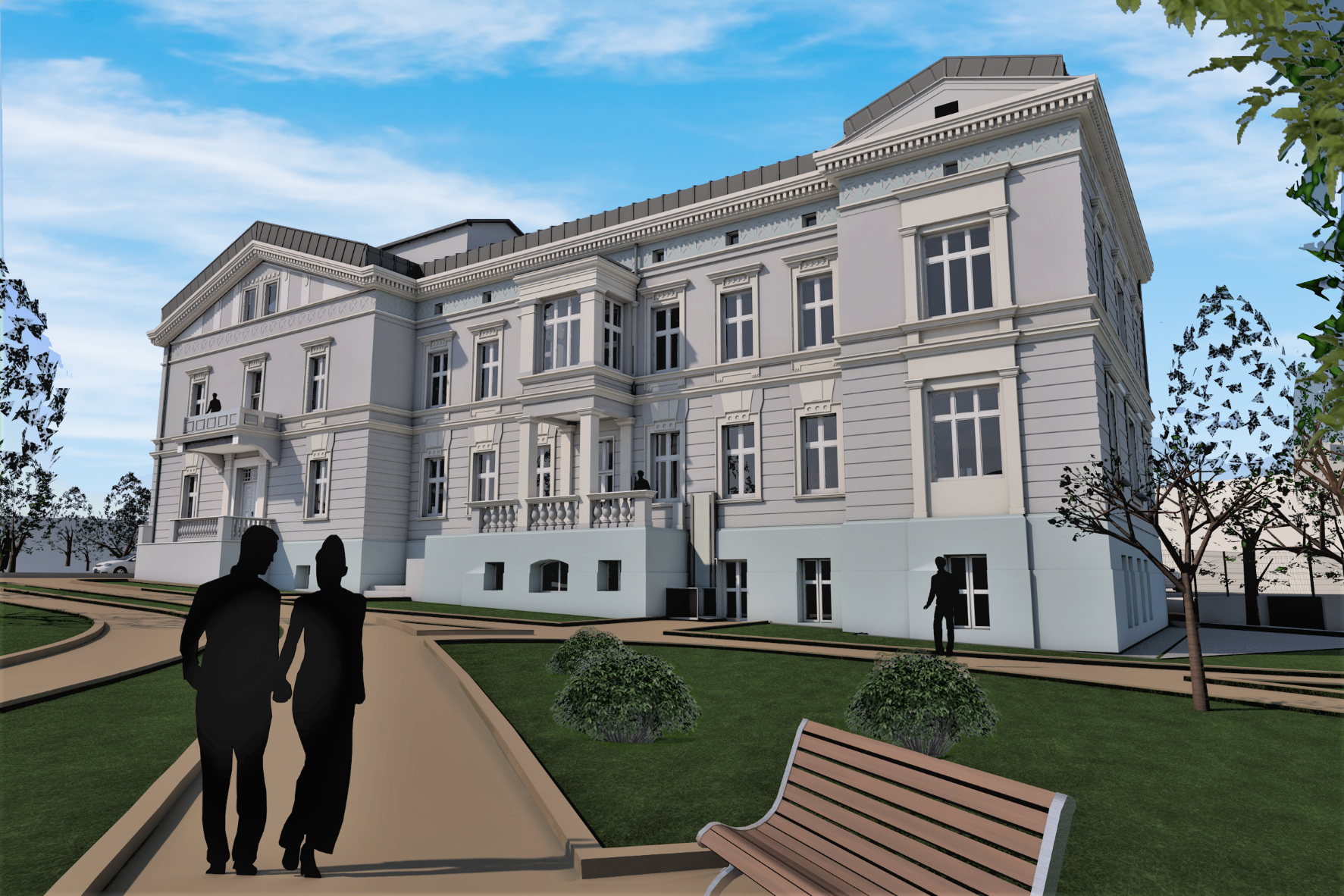 wizualizacja: Biuro Usług Architektonicznych PROFIL Wizualizacja budynku z zewnątrz