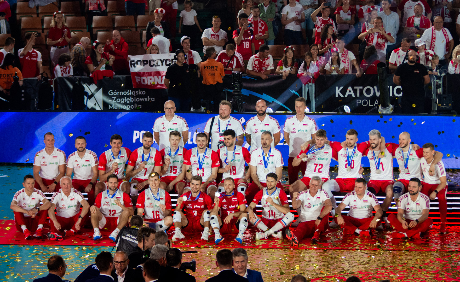 fot. P. Sumara / Polska Siatkówka ceremonia wręczenia medali mistrzostw świata w siatkówce mężczyzn