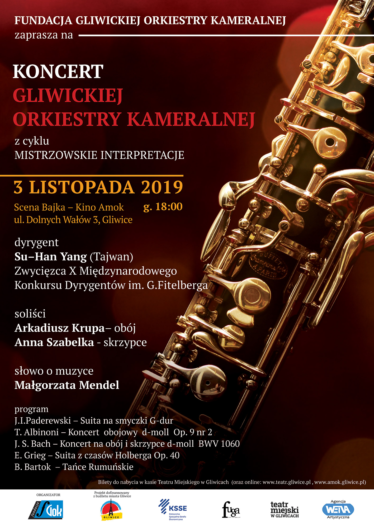 afisz koncert GOK z cyklu 'Mistrzowskie Interpretacje"
