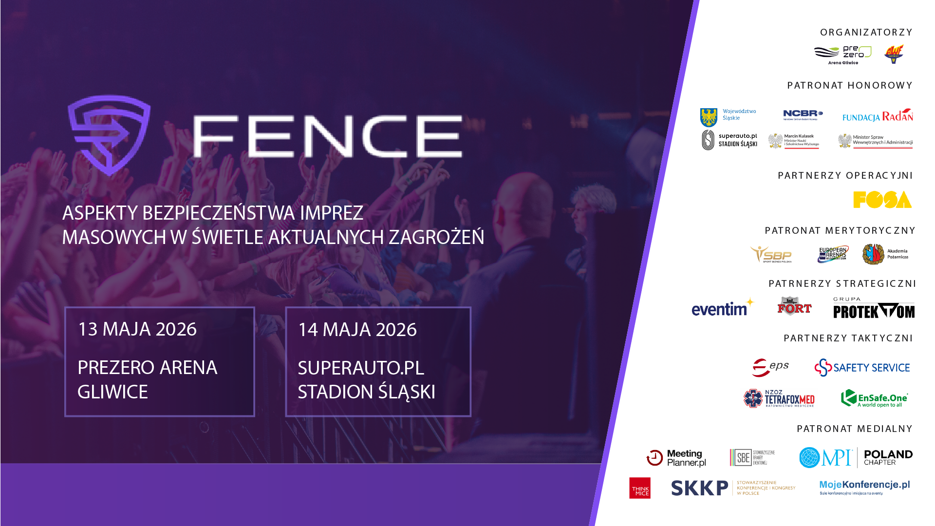 za miesiąc w PreZero Arenie Gliwice oraz na Superauto.pl Stadionie Śląskim odbędzie się konferencja „Bezpieczeństwo imprez masowych wobec współczesnych zagrożeń” 