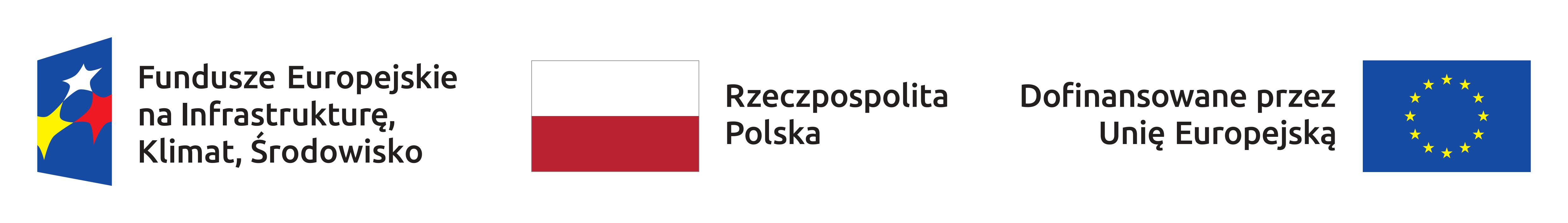 logotyp programu Fundusze Europejskie na Infrastrukturę, Kiimat i Środowisko