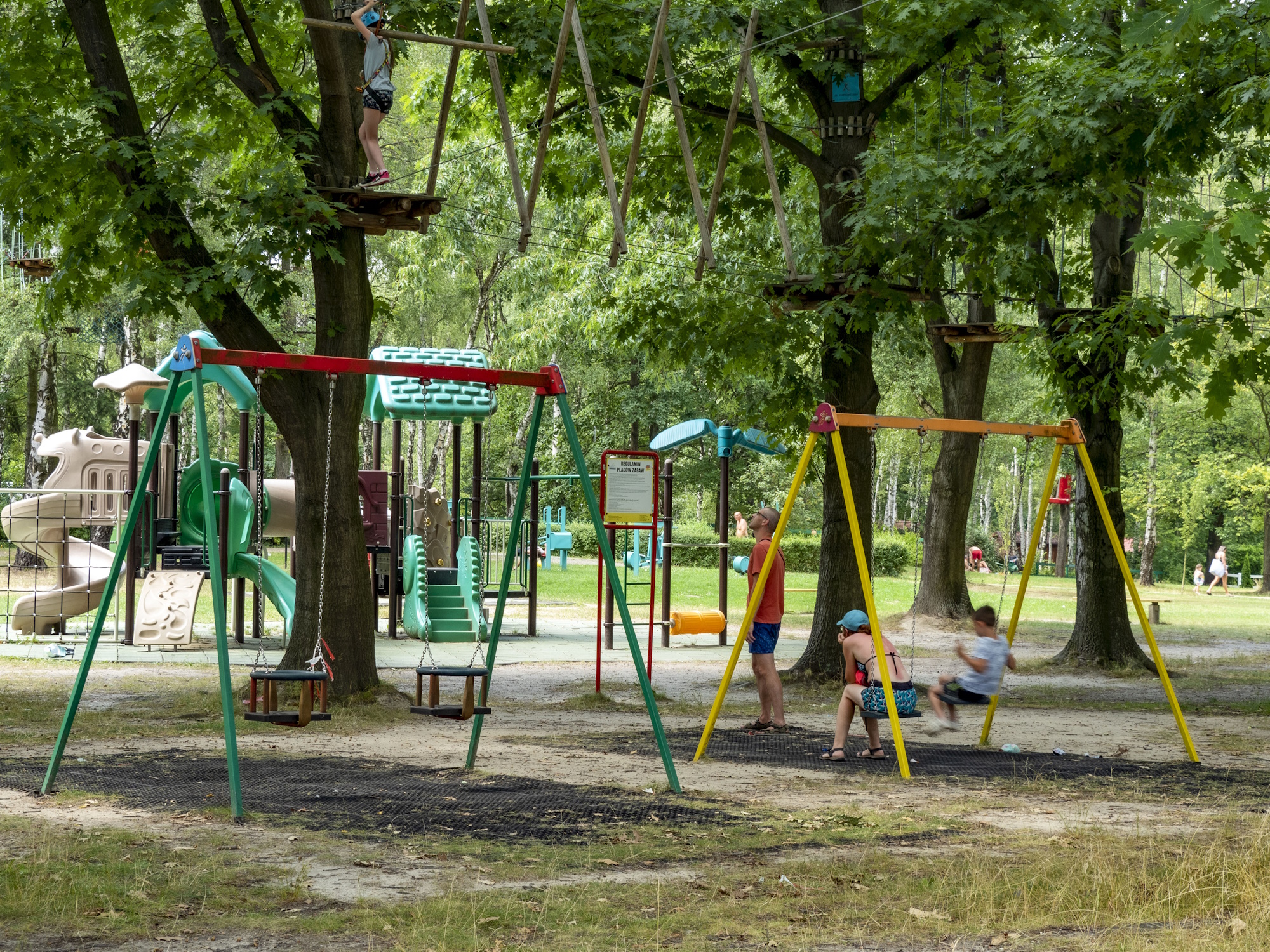 plac zabaw wśród drzew