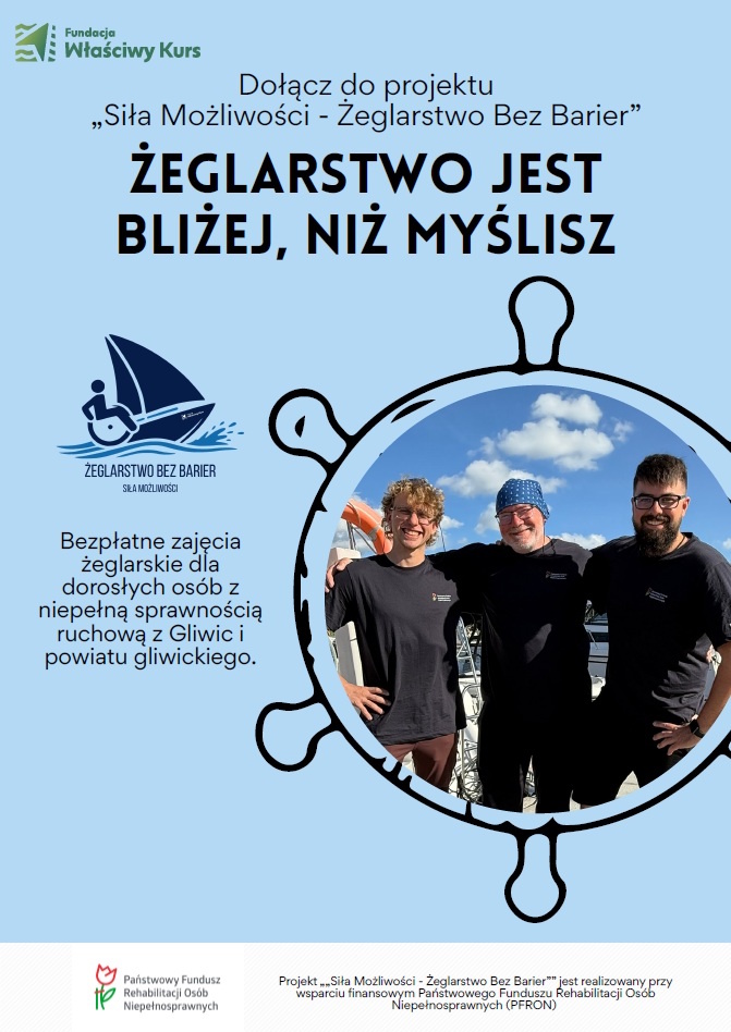 Plakat promujący zajęcia żeglarskie
