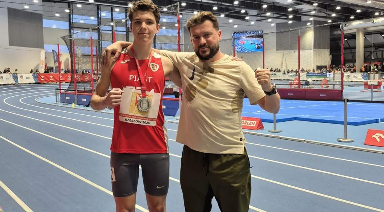 Bartosz Ostrowski z trenerem