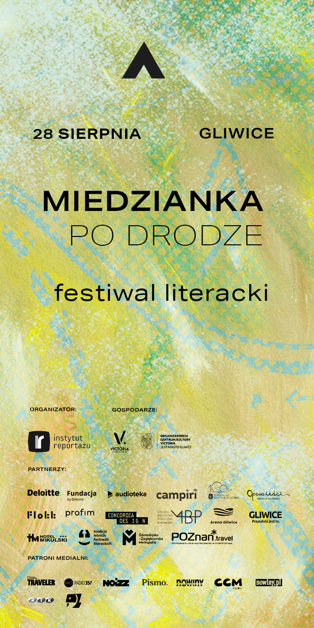 fot. materiały promocyjne plakat promujący festiwal Miedzianka Po Drodze w Gliwicach, na grafice wymienieni zostali partnerzy festiwalu
