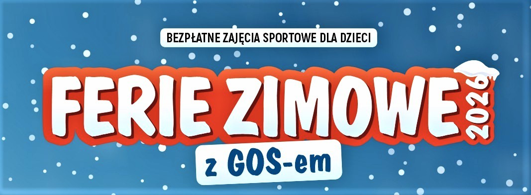 baner z napisem Ferie Zimowe