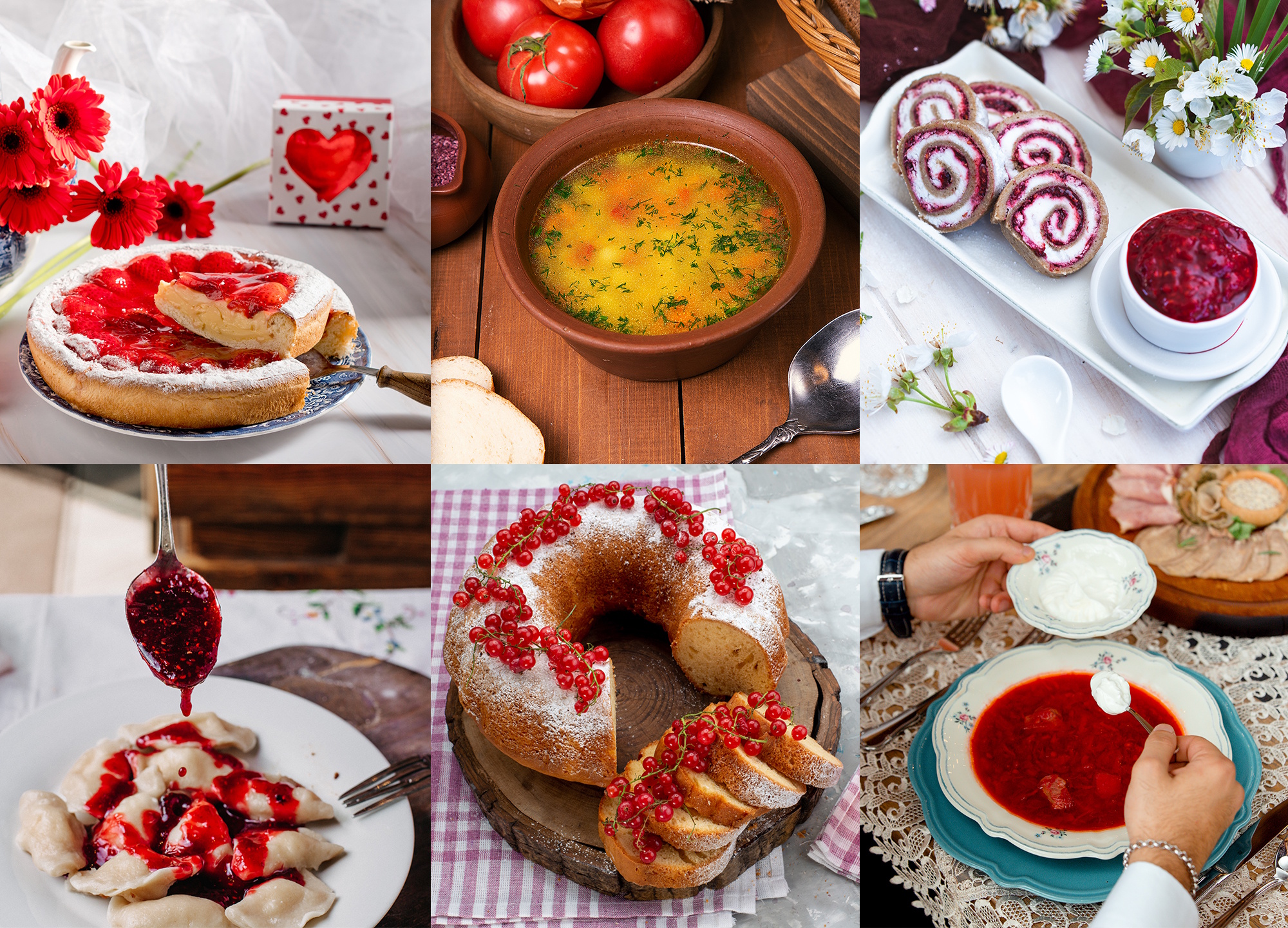 Kolaż z patiotycznymi potrawami