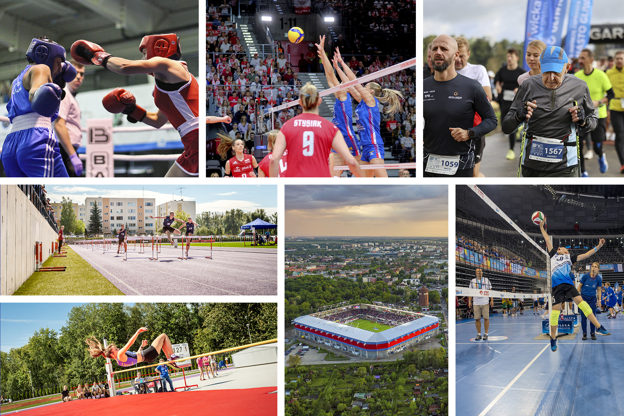 Kolaż zdjęć sportowych