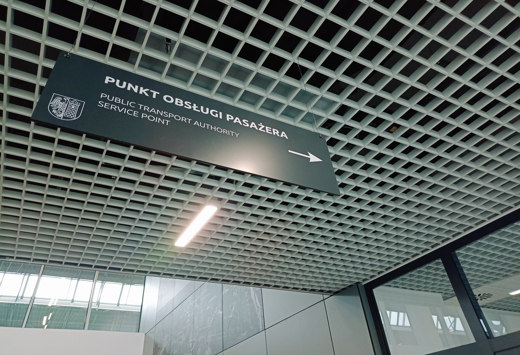 Baner Punktu Obsługi Pasażera w Gliwicach